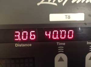 This has mainly been my view at the gym -- the treadmill when I haven't been able to run outside. Th weights and stuff are on the other side of the gym. I don't venture over there.